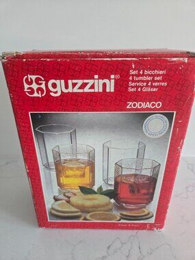 Vintage Guzzini ZODIACO 4 Tumbler Set